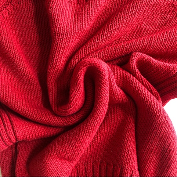 🍒 cherry red vtg knit cotton sweater - Picture 7 of 7